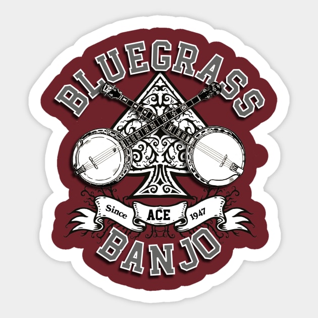 BLUEGRASS ACE Sticker by Armadillo Hat